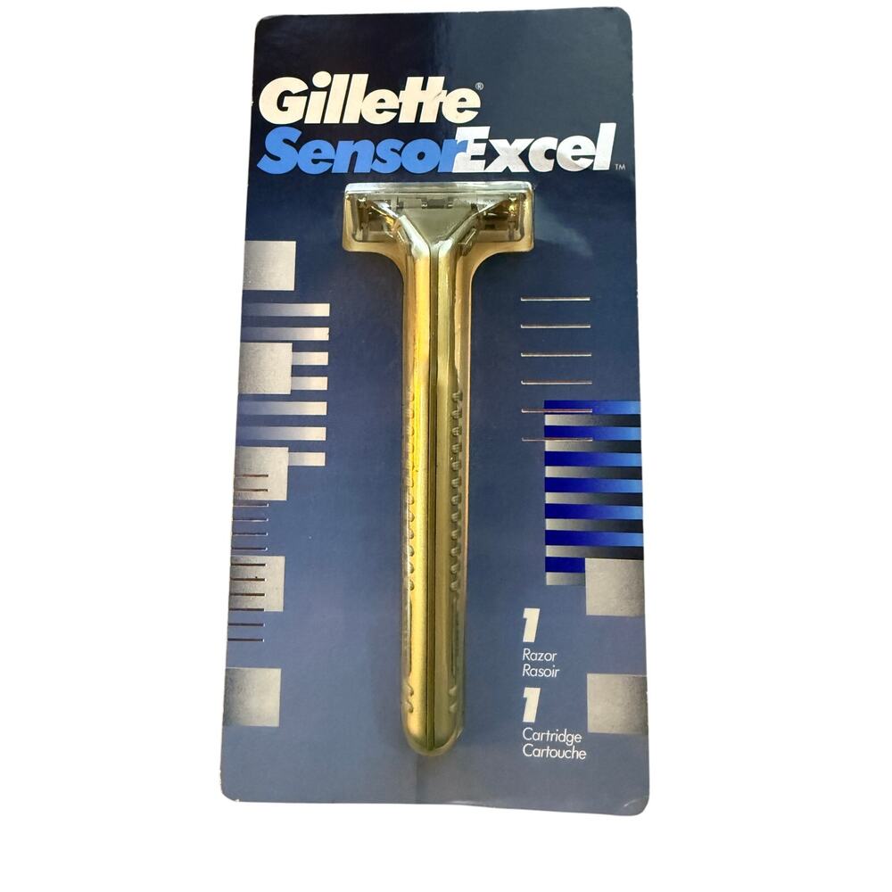 Gillette Sensor Excel Metal Razor Handle blade Shaver Made USA 1993 Ft Sensor3